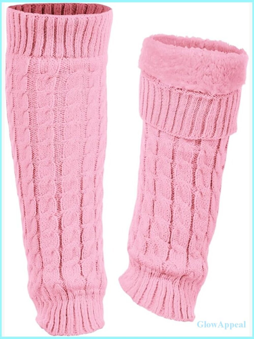 Fleece Lined Leg Warmers Knit Long Boot Socks Thick Winter Thermal Skating